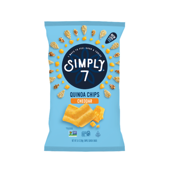 Snack Simply7 Chips de Quinoa Sabor a Queso Cheddar 99g