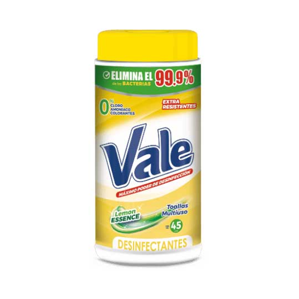 Vale Toallas Desinfectantes Lemon Essence X 45 Unidades
