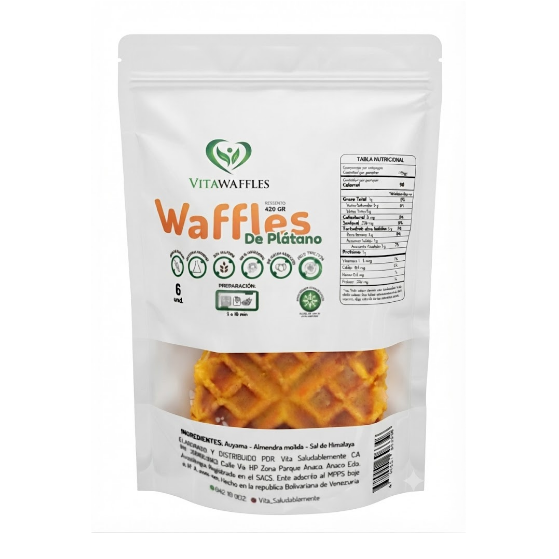 Vitawafles Wafles De Platano Precocidos X 6 Unidades