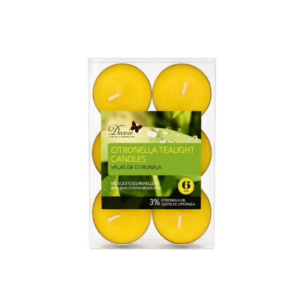 Decore Set.6 Piezas Velas De Citronela 3% 3.7X1.5Cm