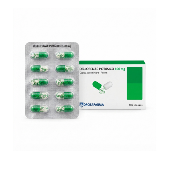 Diclofenac Potasico 100Mg X 10 Cápsulas De Dispensador  Drotafarma