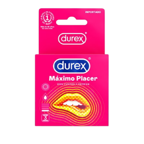 Durex Preservativo Maximo Placer X 3 Unidades