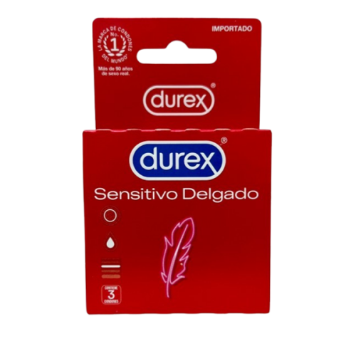 Durex Preservativo Sensitivo Delgado X 3 Unidades