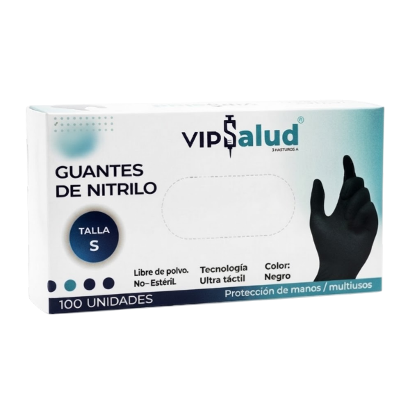 Guantes De Nitrilo Talla S Negro Sin Polvo X 100 Unidades Mc Medical