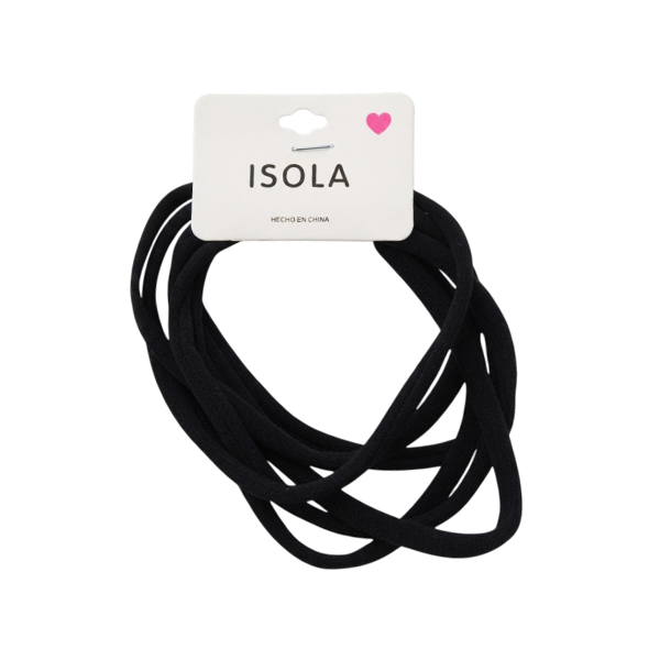 Isola Set  6 PiezasColas Para Cabello Negra/Elasticas 40020