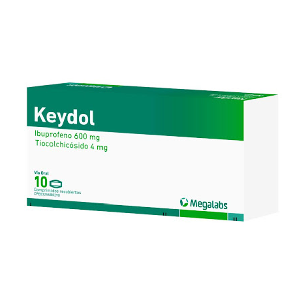 Keydol Ibuprofeno+Tiocolchicósido 600Mg/4Mg X 10 Comprimidos Megalabs - Imagen 4