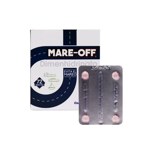 Mare-Off-Dimenhidrinato 50Mg X 4 Tabletas De Dispensador Coaspharma
