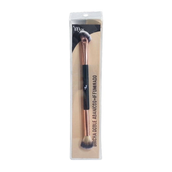 Max Glow Brocha Doble Abanico Y Difuminado
