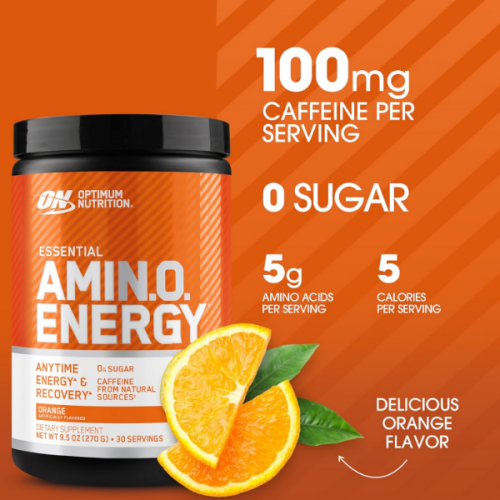 Optimum Nutrition Amino Energy Polvo Orange X 30 Servings 270Gr - Imagen 4