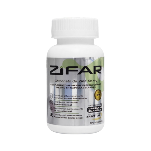 Zifar Gluconato De Zinc 50Mg X 30 Cápsulas Biofar