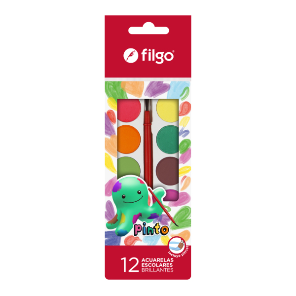 Filgo Acuarelas Escolares Brillantes Ac-E12-Sur