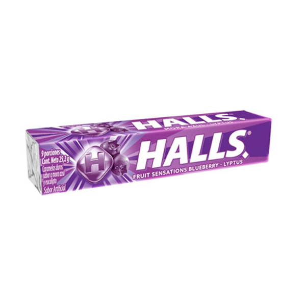 Halls Caramelos Mora Azul Lyptus 25.2Gr