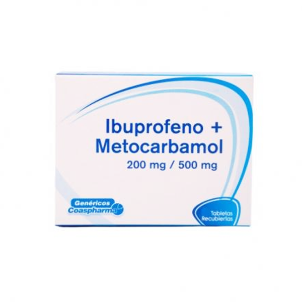 Ibuprofeno+Metocarbamol 200/500Mg X 8 Tabletas De Dispensador Coaspharma
