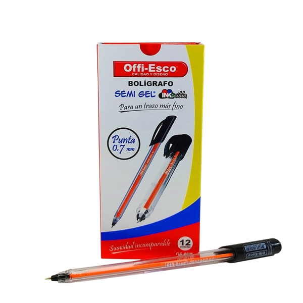 Offi-Esco Boligrafo Semi Gel Negro 0.7 X 1 Unidad Oe-076F