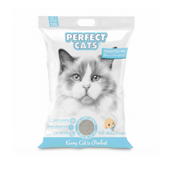 Perfect Cats Arena Para Gatos Perfumada Talco 7Kg.