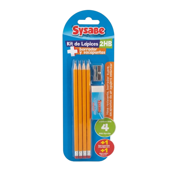 Sysabe Kit De Lapices 2Hb +Borrador +Sacapuntas L4Hb20