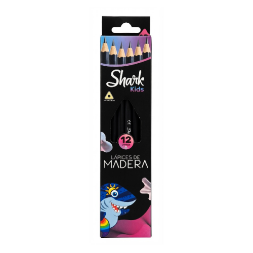 Shark Kids Lapices De Madera X 12 Unidades