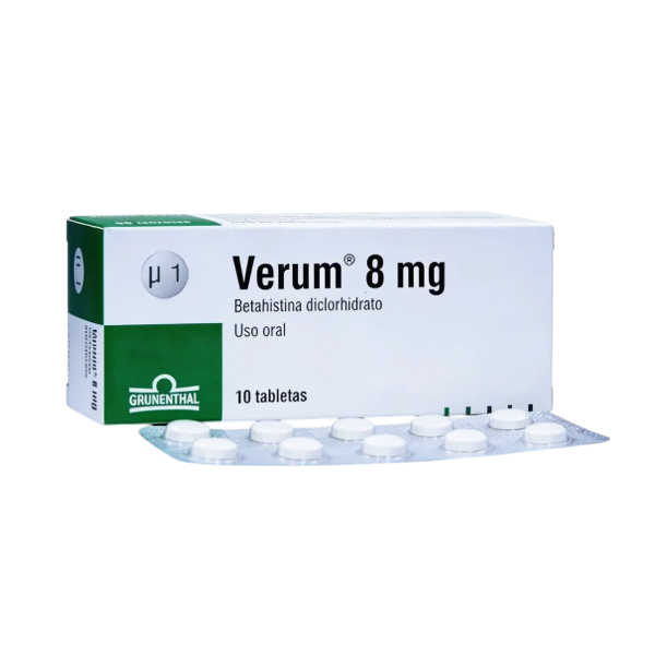 Verum - Betahistina 8Mg X 10 Tabletas De Dispensador Grunenthal