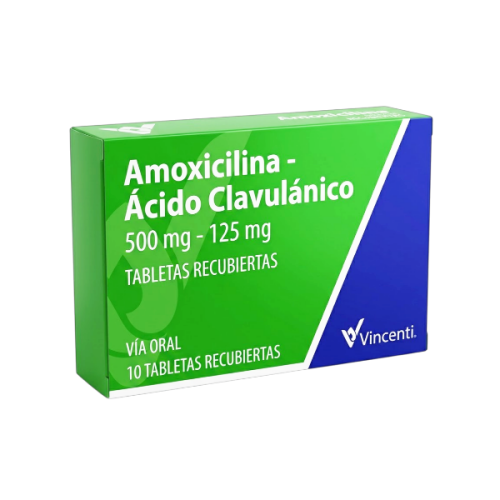 Amoxicilina + Ácido Clavulánico 500Mg/125Mg X 10 Tabletas Vincenti