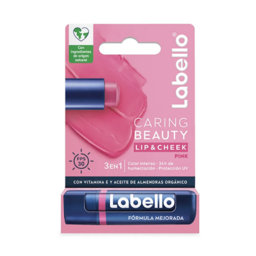 Labello Balsamo Labial Caring Beauty Pink 3 En 1 4.8Gr
