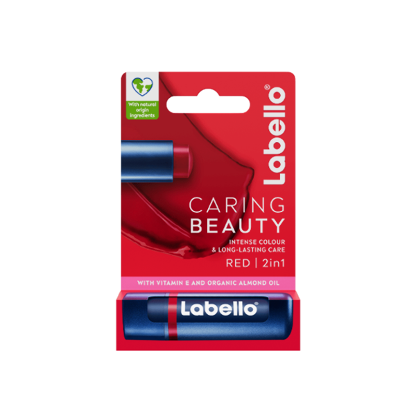 Labello Balsamo Labial Caring Beauty Red 3 En 1 4.8Gr