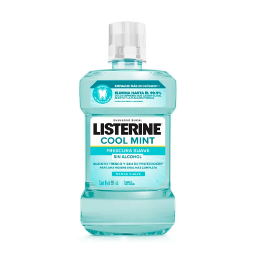 Listerine Enjuague Bucal Cool Mint Sin Alcohol Suave 360Ml